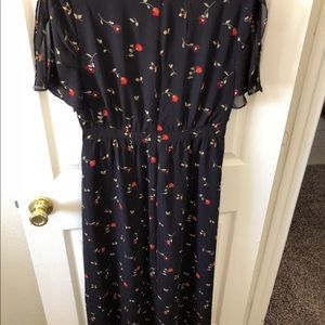 Madewell Dress 8 NWT navy Floral Fall Maxi Midi